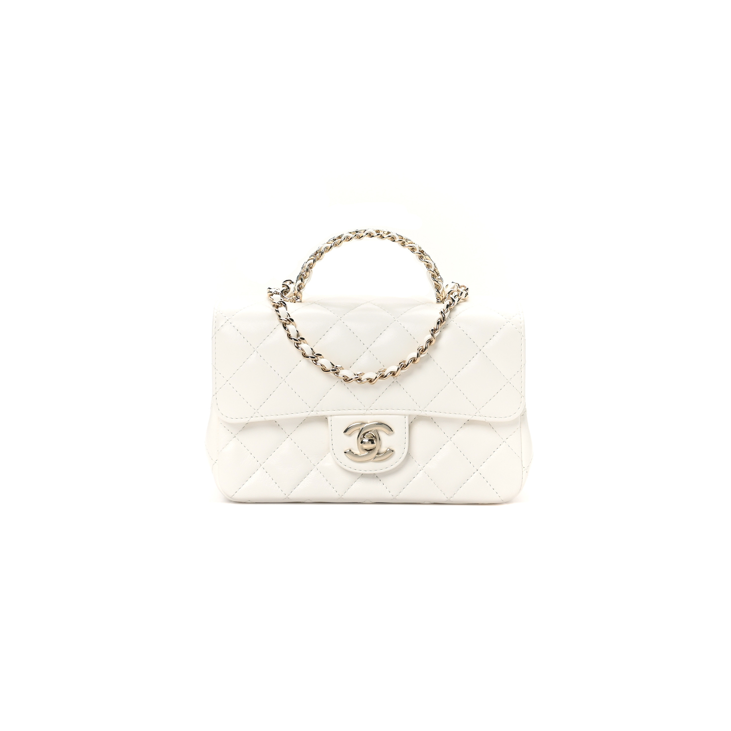 CHANEL MASTER LAMBSKIN QUILTED MINI CRYSTAL TOP HANDLE FLAP AS4140 (18*11.5*6.5cm)